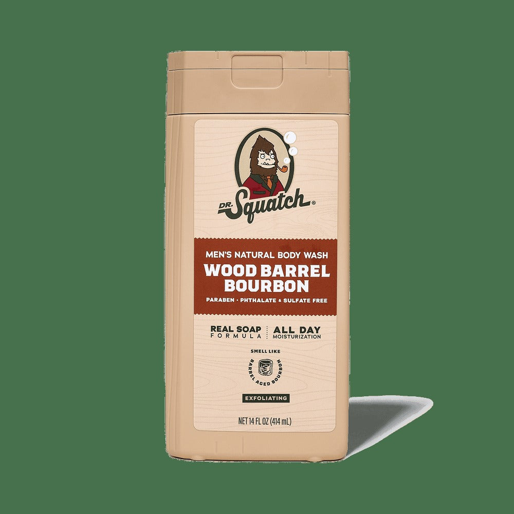14 oz Wood Barrel Bourbon Exfoliating Body Wash